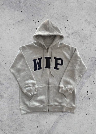 Carhartt Sweat WIP Felpa con Cappuccio Zip | Taglia L | Logo WIP Blu | Grigio Melange, marca: Carhartt, estado: Nuevo sin etiquetas, tamaño: L, 70,00 €, 74,20 € Protección al comprador incluida