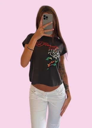 Ed Hardy 2000s “Black Rose” Tattoo Tee – Authentic, merk: Ed Hardy, staat: Heel goed, maat: XL / 42 / 14, € 19,50, € 21,18 inclusief Kopersbescherming