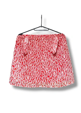 Mini Jupe Sézane Rouge / Blanc avec motif de fleur Taille 36 Femme, merk: Sézane, staat: Heel goed, maat: S / 36 / 8, € 40,00, € 42,70 inclusief Kopersbescherming