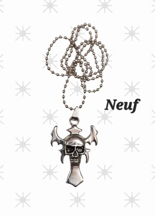 Chaîne et pendentif croix tête de mort acier inoxydable Neuf mixte, brand: La Boutique, condizioni: Nuovo senza cartellino, €13.90, €15.30 include la Protezione acquisti