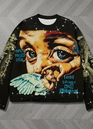 Sweat imprimé artistique oversize, marke: Visionary Club, zustand: Sehr gut, größe: M, 39,99 €, 42,69 € inklusive Vinted-Käuferschutz