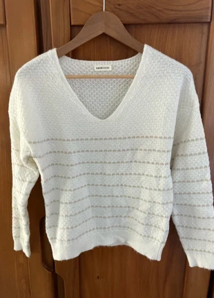 Pull blanc rayures dorées T.36 S Cache cache, brand: Cache Cache, condizioni: Nuovo senza cartellino, taglia: S / IT 40 / EU 36, €9.00, €10.15 include la Protezione acquisti