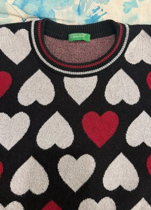 Suéter punto corazones, marque: Benetton, état: Très bon état, taille: L / 40 / 12, 12,00 €, 13,30 € Protection acheteurs incluse