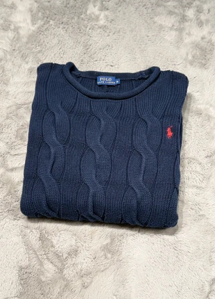 Pull Torsadé Ralph Lauren Bleu Marine, marca: Ralph Lauren, estado: Muito bom, tamanho: XL, €35.00, €37.45 inclui Proteção do Comprador