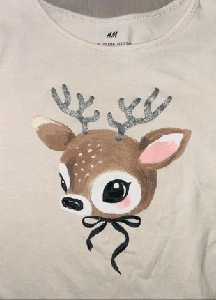 Haut manches longues Noël fille, marque: H&M, état: Très bon état, taille: 5 ans / 110 cm, 4,50 €, 5,43 € Protection acheteurs incluse