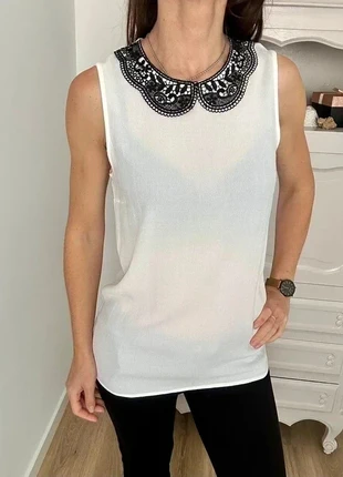 Blouse , petit haut blanc col Claudine dentelle noir Naf taille 36, brand: Naf Naf, condition: Very good, size: S / 36 / 8, €14.30, €15.72 includes Buyer Protection