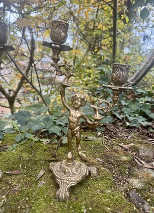 Paire de grands chandeliers cherubins en laiton, marque: paire de chandeliers cherubins en laiton, état: Bon état, 65,00 €, 68,95 € Protection acheteurs (Pro) incluse