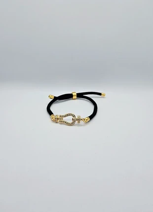 Bracelet cordon noir fer et strass acier inoxydable 🌺, marque: acier inoxydable, état: Très bon état, 10,00 €, 11,20 € Protection acheteurs (Pro) incluse