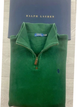 Pull Half Zip 1/4 Zip Ralph Lauren vert logo brodé 100% coton - Taille XXL, merk: Ralph Lauren, staat: Heel goed, maat: XXL, € 50,00, € 53,20 inclusief Kopersbescherming