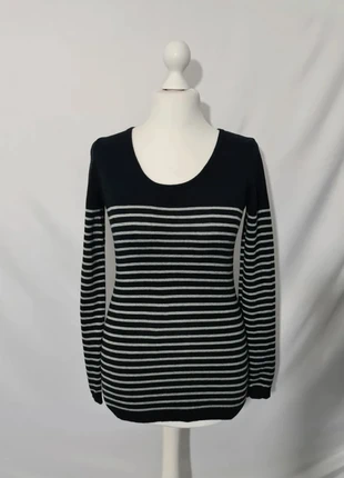 Pull rayé noir et gris K Woman – taille M – maille coton fine – style marinière, brand: K Woman, condition: Very good, size: M / 38 / 10, €1.00, €1.75 includes Buyer Protection Pro