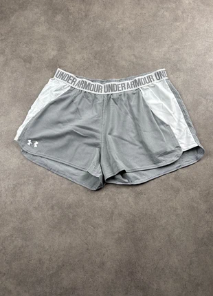 Short de sport gris clair Under Armour taille L femme taille haute - SHO0787, merk: Under Armour, staat: Goed, maat: L / 40 / 12, € 8,00, € 9,10 inclusief Kopersbescherming Pro