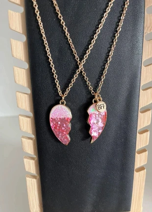 BFF Collier Cœur Rose Pailleté en Duo - Neuf & Jamais Déballé, marca: generique, estado: Nuevo con etiquetas, 6,00 €, 7,00 € Protección al comprador incluida