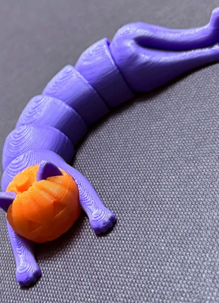 Purple Pumpkin Face Cat 3D Printed Fidget Figure, brand: Alternative, condition: Very good, size: One size, £4.99, £5.69 includes Buyer Protection Pro