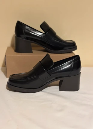 Marks & Spencer Black Patent Block Heel Loafers – Size 7 (New, Never Worn), brand: Marks & Spencer, condition: New with tags, size: 7, £19.00, £20.65 includes Buyer Protection