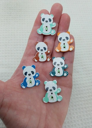 Bouton de couture panda en bois multicolore - 6pcs A0483, marca: Mercerie Syllikan, estado: Muy bueno, 2,25 €, 3,06 € Protección al comprador Pro incluida