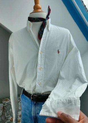 Chemise Ralph Lauren blanche classic fit logo brodé l Femme taille L, brand: Ralph Lauren, condition: Very good, size: L / 40 / 12, €40.00, €42.70 includes Buyer Protection