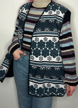 Deadstock 1990s blue fleece nordic ski indie hippie goblin fisherman streetwear grunge forest gilet, merk: Vintage, staat: Heel goed, maat: XXL / 44 / 16, € 12,50, € 13,83 inclusief Kopersbescherming Pro