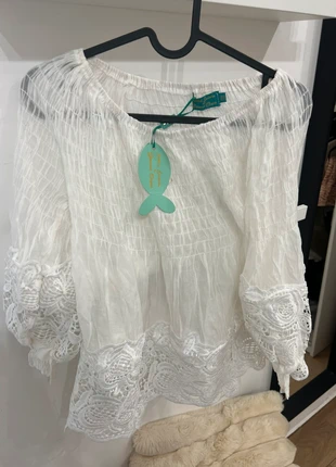 Camicia velata bianca, marque: Antica Sartoria, état: Neuf avec étiquette, taille: S / 36 / 8, 7,00 €, 8,05 € Protection acheteurs incluse