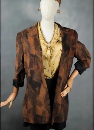 Veste vintage Emmaes Paris – Motif bois, made in France – T.42, marque: Vintage Dressing, état: Très bon état, taille: XL / 42 / 14, 24,00 €, 25,90 € Protection acheteurs (Pro) incluse