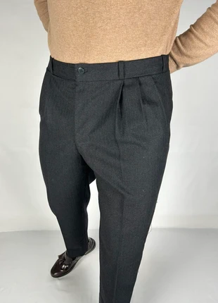 Pantalon de costume à double pinces en laine gris chiné - coupe droite vintage | taille fr40, marque: Vintage Dressing, état: Très bon état, taille: W31 | FR 40, 29,90 €, 32,10 € Protection acheteurs (Pro) incluse