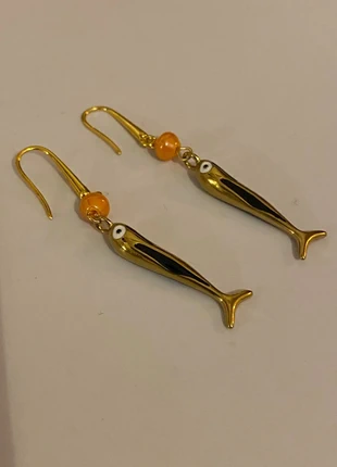 gold lucky fish earrings, brand: wolf and badger style, condition: New without tags, £12.00, £13.30 includes Buyer Protection