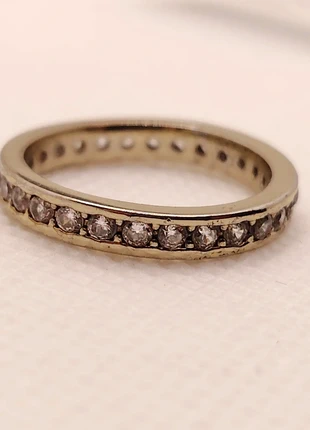 Gold tone clear stone ring sparkling chic, brand: NO LABEL, condition: Good, size: 18.1 mm / P½, £1.50, £2.28 includes Buyer Protection Pro