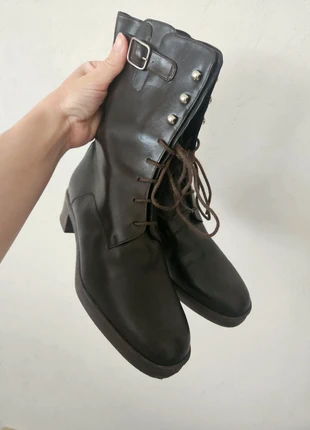 Bottines cuir marrons foncé - Accessoires, brand: Accessoires, condizioni: Nuovo senza cartellino, taglia: 36, €10.00, €11.20 include la Protezione acquisti