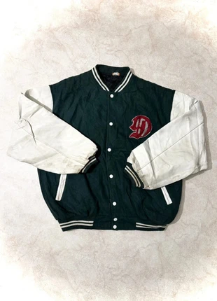 Veste varsity jacket baseball verte & blanche style universitaire, marque: Vintage Dressing, état: Bon état, taille: L, 22,50 €, 24,33 € Protection acheteurs incluse