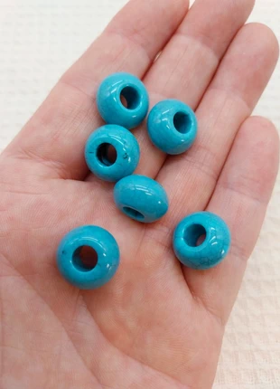Perle rondelle acrylique effet pierre turquoise, création bijoux DIY - 6pcs A1541, brand: Création bijoux Syllikan, condition: Very good, €2.00, €2.80 includes Buyer Protection Pro