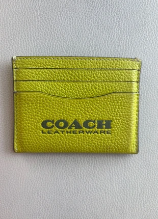 Coach Leatherware Key Lime Army Green Pebble Leather Card Case Wallet, brand: Coach, condition: Good, £18.50, £20.13 includes Buyer Protection
