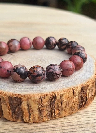 Bracelet Ajustable Poignet Pierre Semie Précieuse rhodonite rose et noire, condition: Very good, €10.00, €11.20 includes Buyer Protection