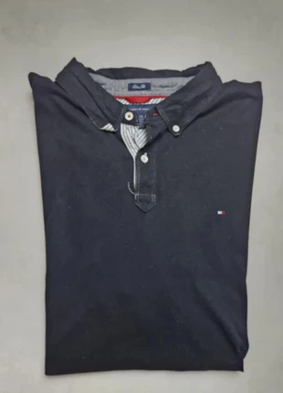 Polo Tommy Hilfiger Slim Fit noir à col chemise contrasté – Taille XXL, brand: Tommy Hilfiger, condition: Very good, size: XXL, €16.00, €17.50 includes Buyer Protection