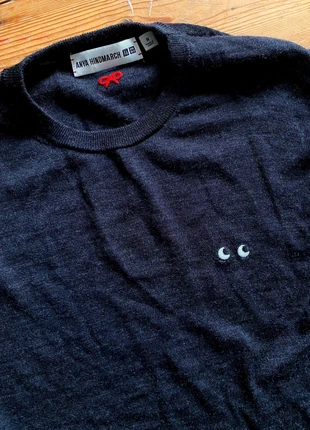 Pristine As New Uniqlo × Anya Hindmarch 100% Fine Merino Wool Jumper. Black / Dark Charcoal. Medium., brand: Anya Hindmarch x Uniqlo, condition: New without tags, size: M, £40.00, £42.70 includes Buyer Protection