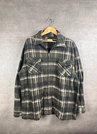 Veste surchemise zippée à carreaux vert gris homme taille XXL en polyester, marque: Vintage Dressing, état: Très bon état, taille: XXL, 17,99 €, 19,59 € Protection acheteurs (Pro) incluse