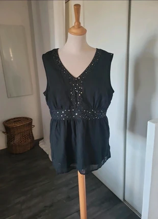 Tunique noire avec des sequins taille XXL, marque: Jacqueline Riu, état: Neuf avec étiquette, taille: XXL / 44 / 16, 12,00 €, 13,30 € Protection acheteurs incluse
