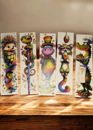 🌈 Lot de 5 marque page imprimé animaux coloré 🌈, marque: Fashion, état: Très bon état, 3,00 €, 3,85 € Protection acheteurs incluse