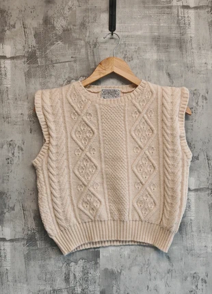 Pendleton Cream Wool Aran Cable Knit Sweater Vest Small Vintage USA Made, brand: Pendleton, condition: Very good, size: S / UK 8-10, £44.99, £47.94 includes Buyer Protection Pro