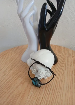 Labradorite bracelet ajustable en pierres naturelles, staat: Heel goed, € 18,00, € 19,60 inclusief Kopersbescherming Pro