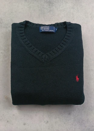 Pull Ralph Lauren col en V texturé taille S 100% coton noir homme logo brodé, merk: Ralph Lauren, staat: Heel goed, maat: S, € 24,90, € 26,85 inclusief Kopersbescherming