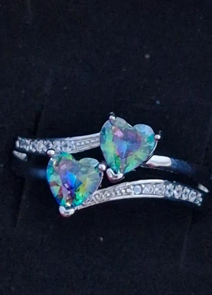 Superbe bague argentée cristal coeur moiré, brand: annalirva, condizioni: Nuovo senza cartellino, taglia: 19,8 mm Ø / 23,5, €5.50, €6.48 include la Protezione acquisti