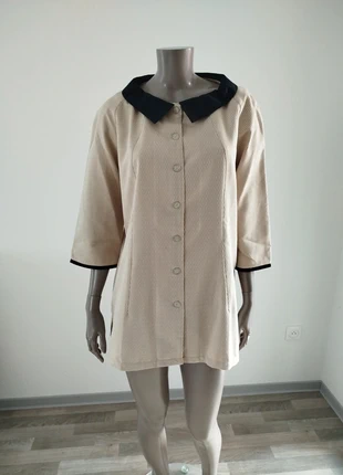 Blouse Ex Nihilo beige col noir contrasté taille 44 – chic rétro moderne neuf sans étiquette, brand: Ex Nihilo, condition: New without tags, size: XXL / 44 / 16, €17.85, €19.44 includes Buyer Protection