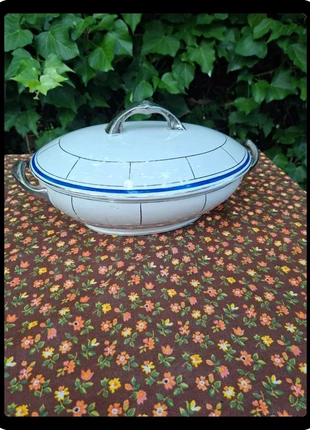 Soupière ancienne Nord France Moulin des Loups décor bleu rétro vintage, marque: Moulin des Loups, état: Satisfaisant, 10,00 €, 11,20 € Protection acheteurs incluse