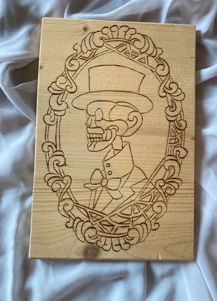 Pyrogravure Gentleman Squelette – Création artisanale, marque: Majorana, état: Très bon état, 35,00 €, 37,45 € Protection acheteurs (Pro) incluse