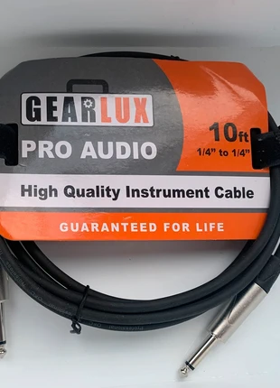 GearLux Pro Audio Cable – 10 ft (1/4 to 1/4), brand: Gearlux, condition: New with tags, £8.00, £9.10 includes Buyer Protection