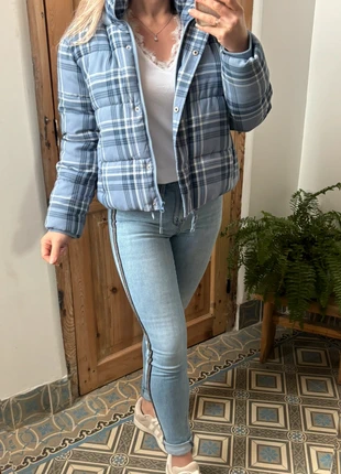 Doudoune Bizzbee courte à carreaux bleu & blanc – bien chaude – Taille L, brand: Bizzbee, condition: Very good, size: L / 40 / 12, €18.00, €19.60 includes Buyer Protection Pro