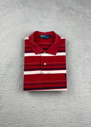 Polo manche courte Polo Ralph Lauren Rouge rayé Blanc Bleu Marine logo brodé Bleu Marine L Homme, marca: Polo Ralph Lauren, estado: Muito bom, tamanho: L, €24.90, €26.85 inclui Proteção do Comprador