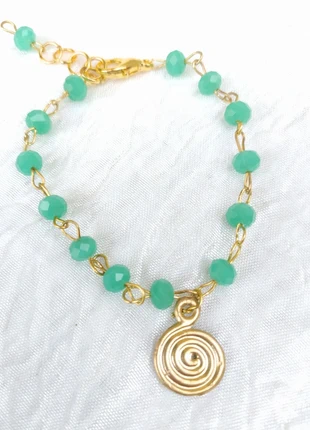 Bracciale di cristalli acqua matina a finitura dorata, marque: fatto a mano, état: Neuf sans étiquette, 4,50 €, 5,43 € Protection acheteurs incluse
