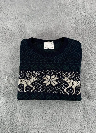 Pull Vintage Hiver Topman Acrylique | Bleu Marine Motif Rennes Jacquard | Taille L 00531, marque: Topman, état: Bon état, taille: L, 8,00 €, 9,10 € Protection acheteurs (Pro) incluse