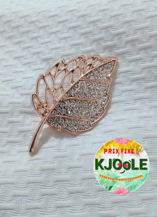 Broche épingle feuille couleur or pierre strass chic élégante bohème, brand: Vintage Chic, condition: New with tags, €3.50, €4.38 includes Buyer Protection Pro