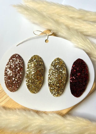 🇫🇷 4 hair clips and hair ties , barrettes, sparkly faux glitter hair clips, gift set, gold , silver, marque: Fait Main, état: Neuf sans étiquette, 5,00 €, 5,95 € Protection acheteurs incluse